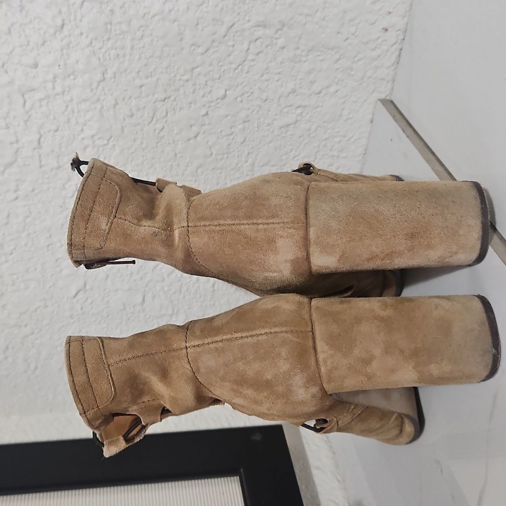 Free People Collections laced cutout suede leather ankle boots - Picture 5 of 8